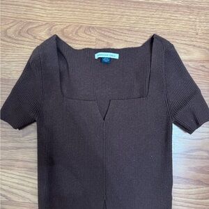 American Eagle Outfitters Chocolate Short Sleeve Top S
